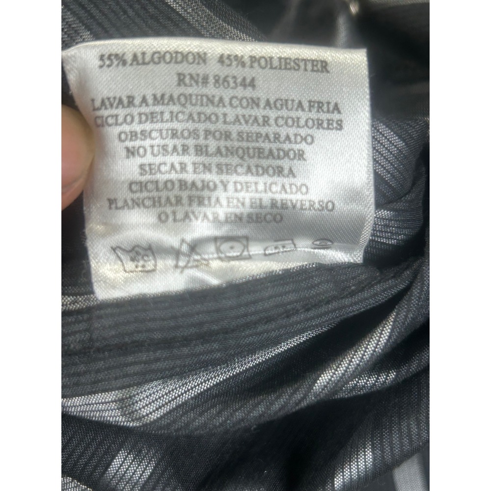 Lamasini Mens M Black Silver Striped Embroidered Rhinestone Snap Button‎ Western - Picture 5 of 7